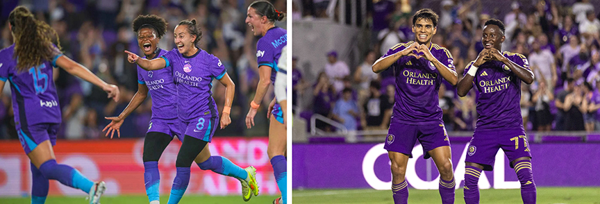 Orlando Pride and Orlando City SC players.